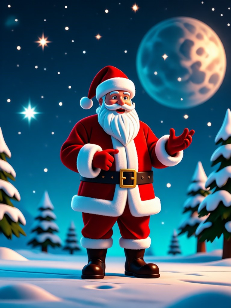 Animación de Santa revisando su lista dos veces