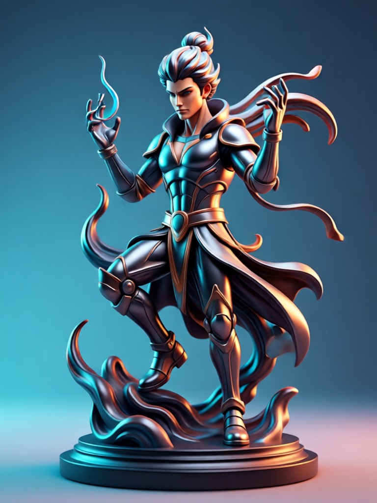 Mobile phone screen showing the HeyO app generating a 3D figurine