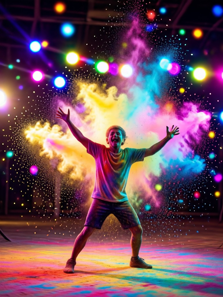 AI applied Holi color effects on pet photo