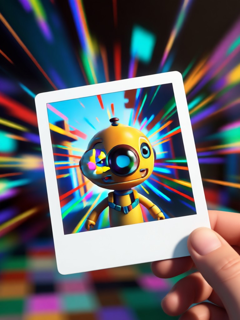 landscape photo as 3d polaroid video