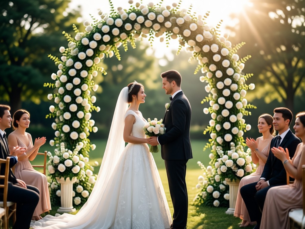 AI wedding photo comparing rustic and ballroom themes