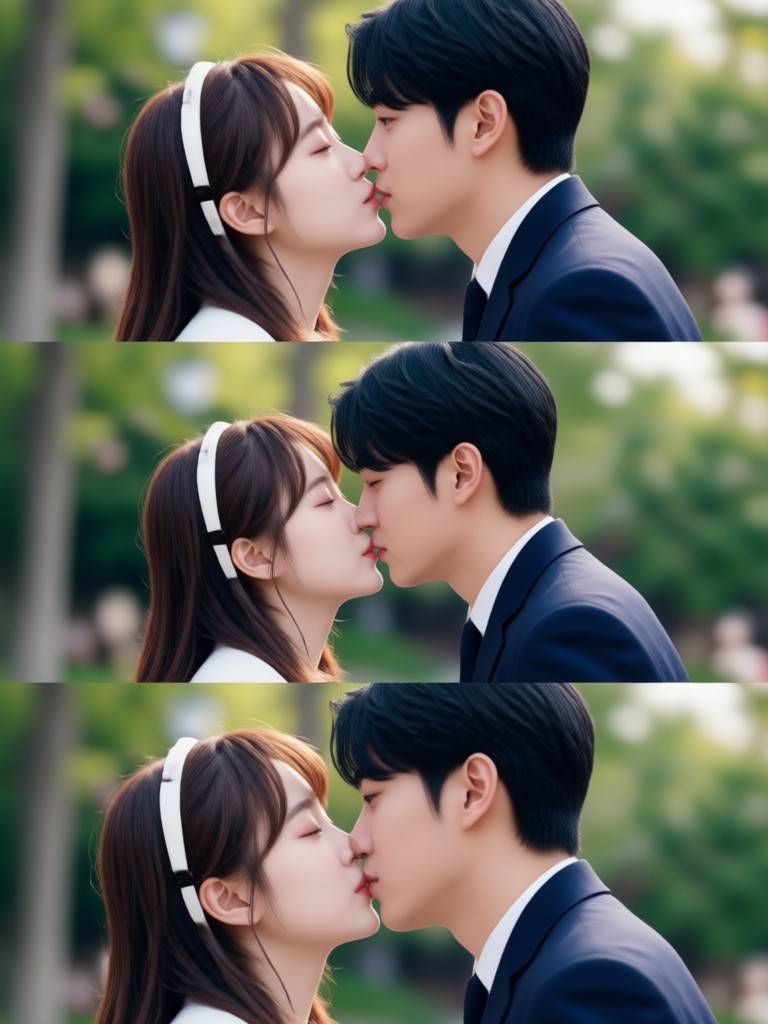 Dramatic confession kiss