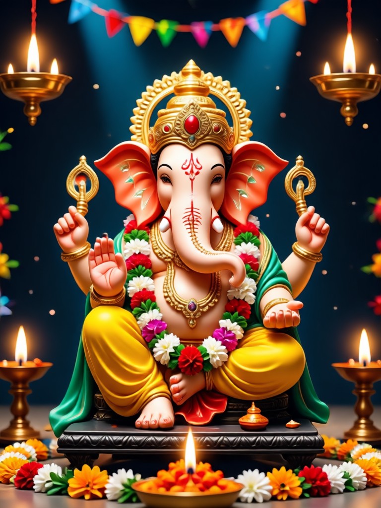 AI generated Ganesh Chaturthi Aarti art