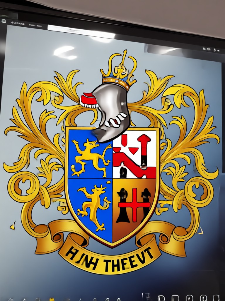 Colorful quartered shield for a fictional city