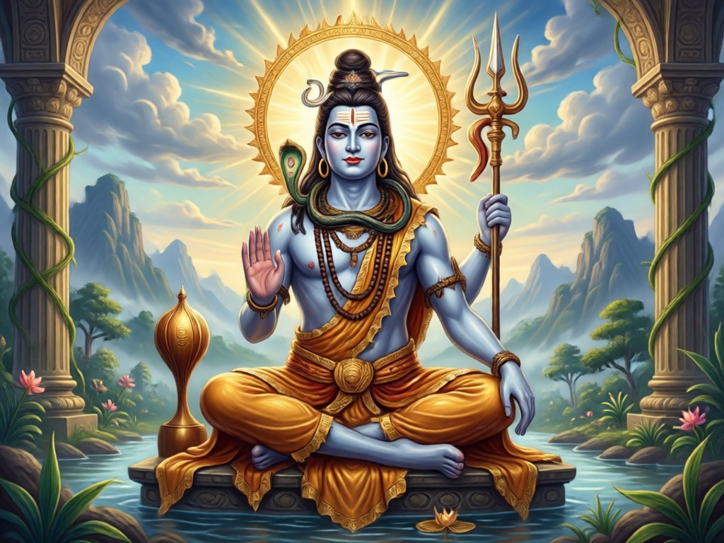 AI Shiva image featuring sacred elements and symbols