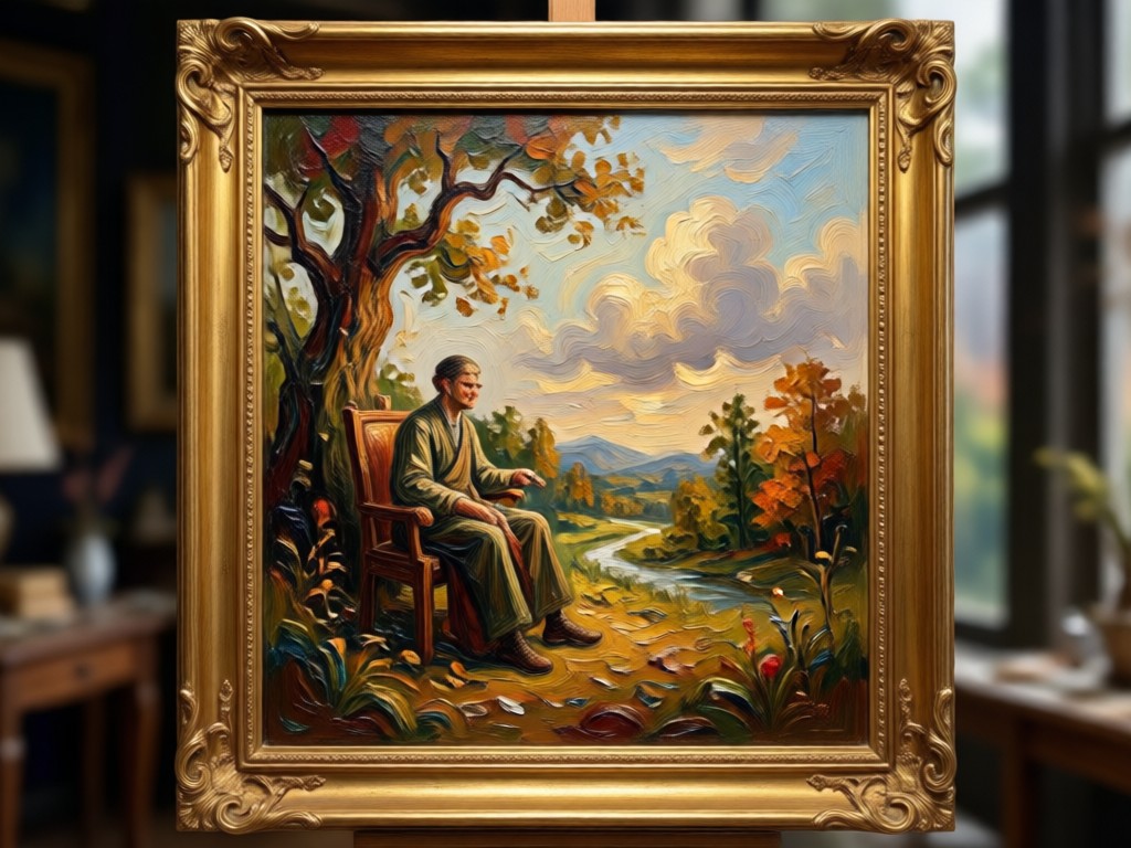Realistic AI generated oil paint brushstrokes