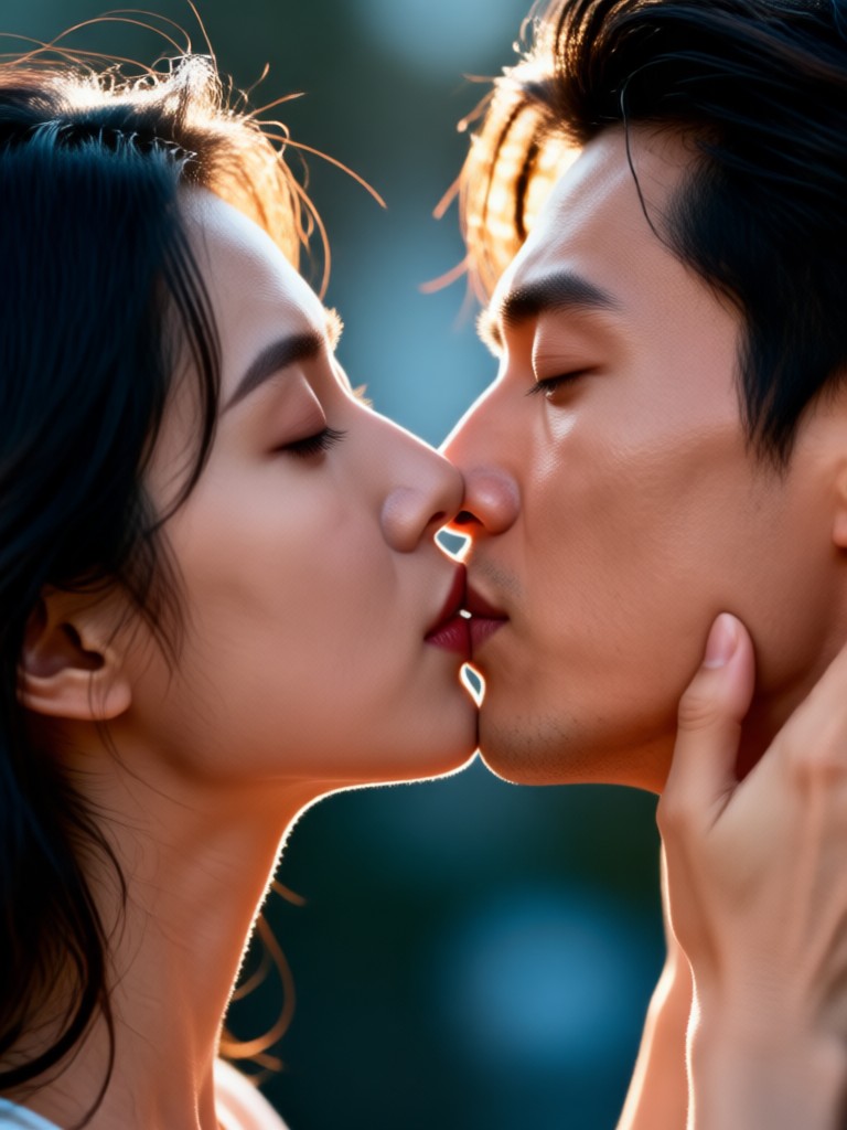 비 오는 로맨틱 키스 장면