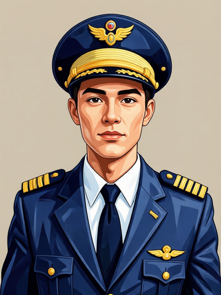 Transformação de casual para piloto de companhia aérea comercial