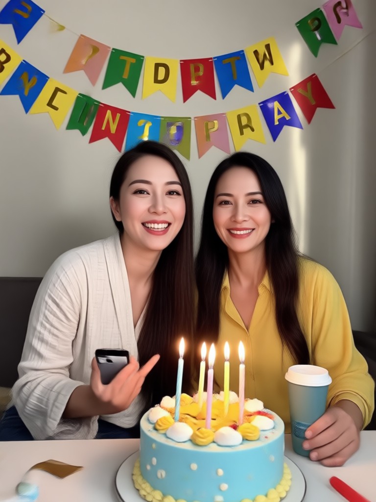 Birthday video with personalized text overlay