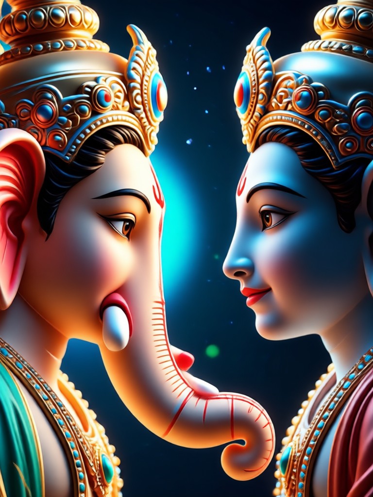 Realistic portrait with Lord Ganesha AI
