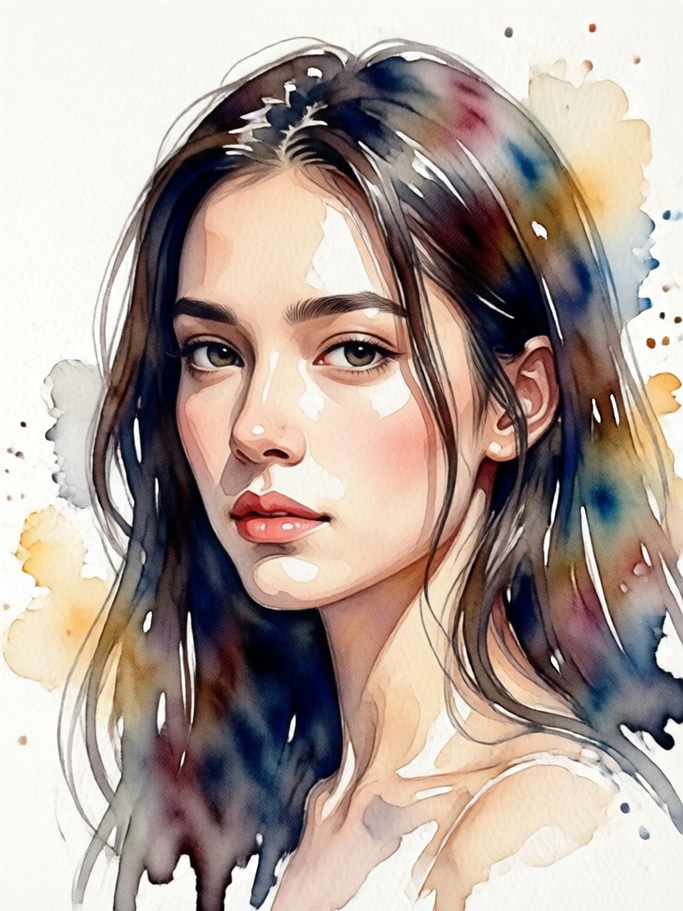 Landscape scene with watercolor effect