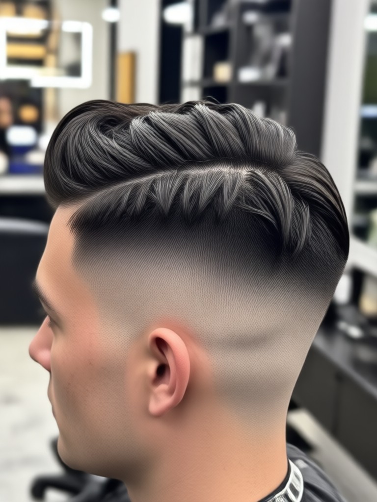 AI taper fade result with matched facial hair style