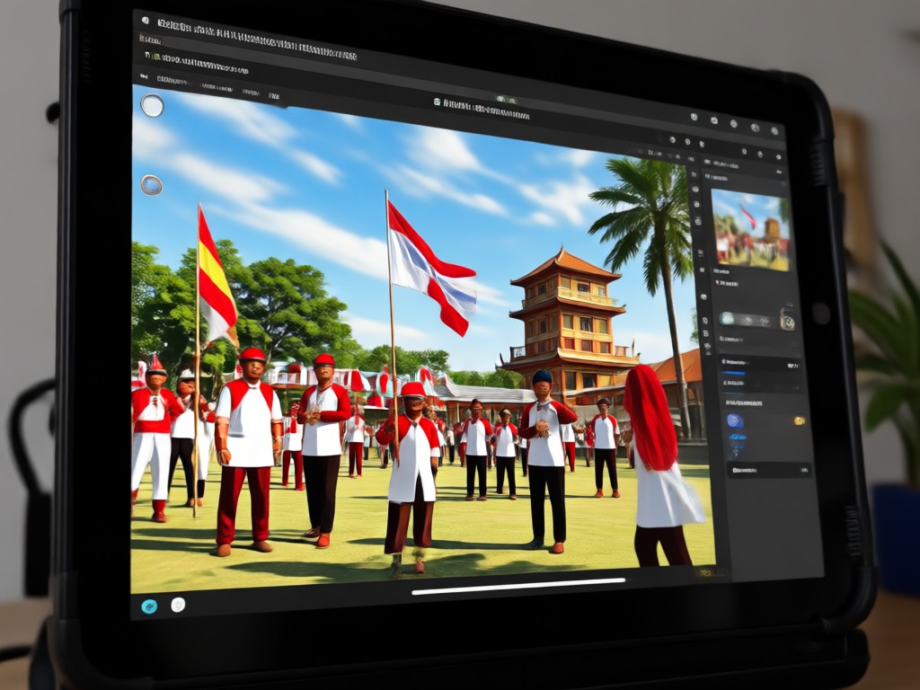 Foto menunjukkan pola batik tradisional diterapkan ke pakaian modern via AI