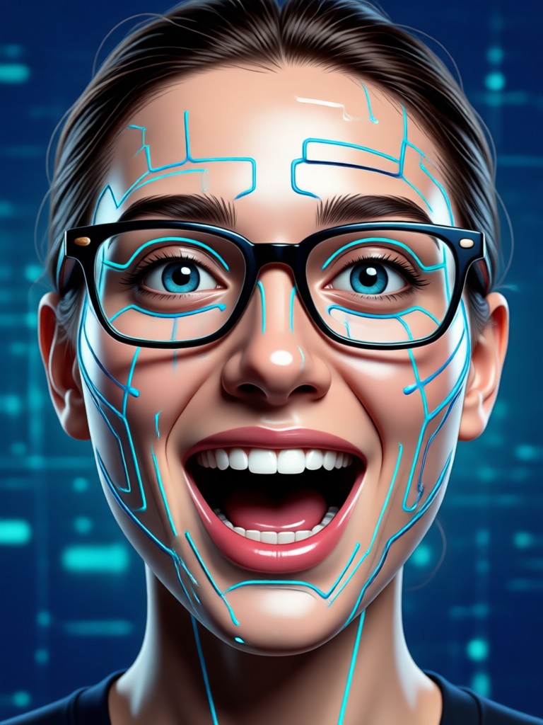 AI generated playful wink on a portrait