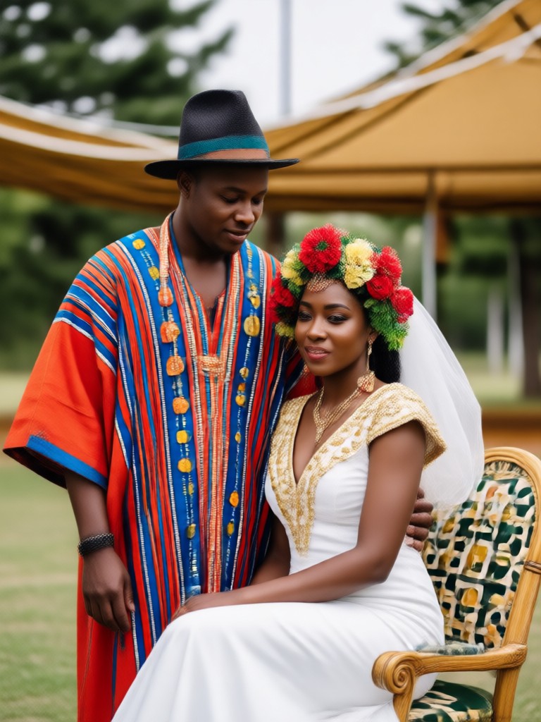 Traditional beadwork and crowns AI generation