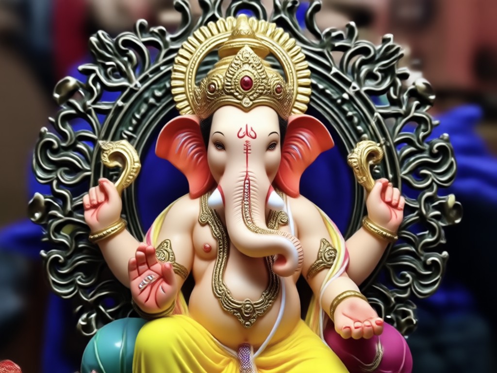 Devoto usando IA para animar ídolo de Ganesha