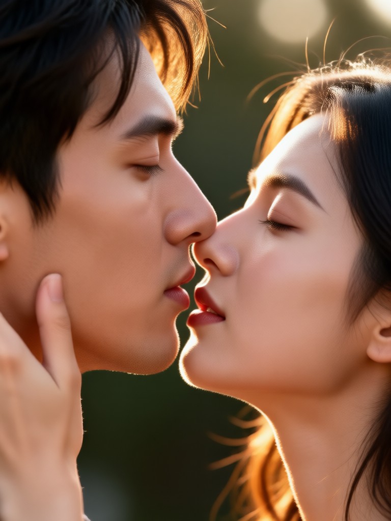 AI generated wedding day kiss video moment