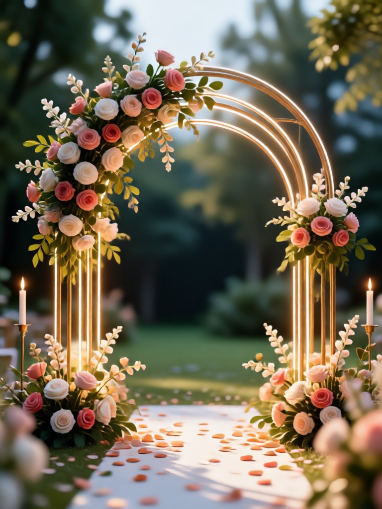 Elegant modern reception with geometric centerpieces