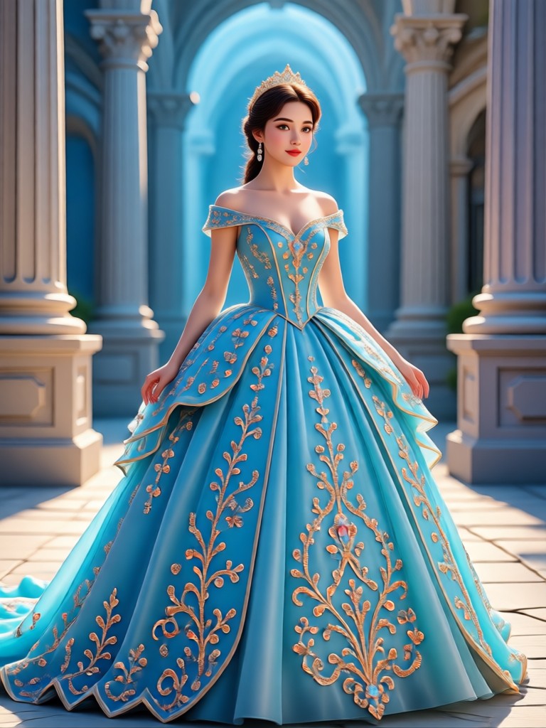 AI Royal Dress Transformation at Ballroom