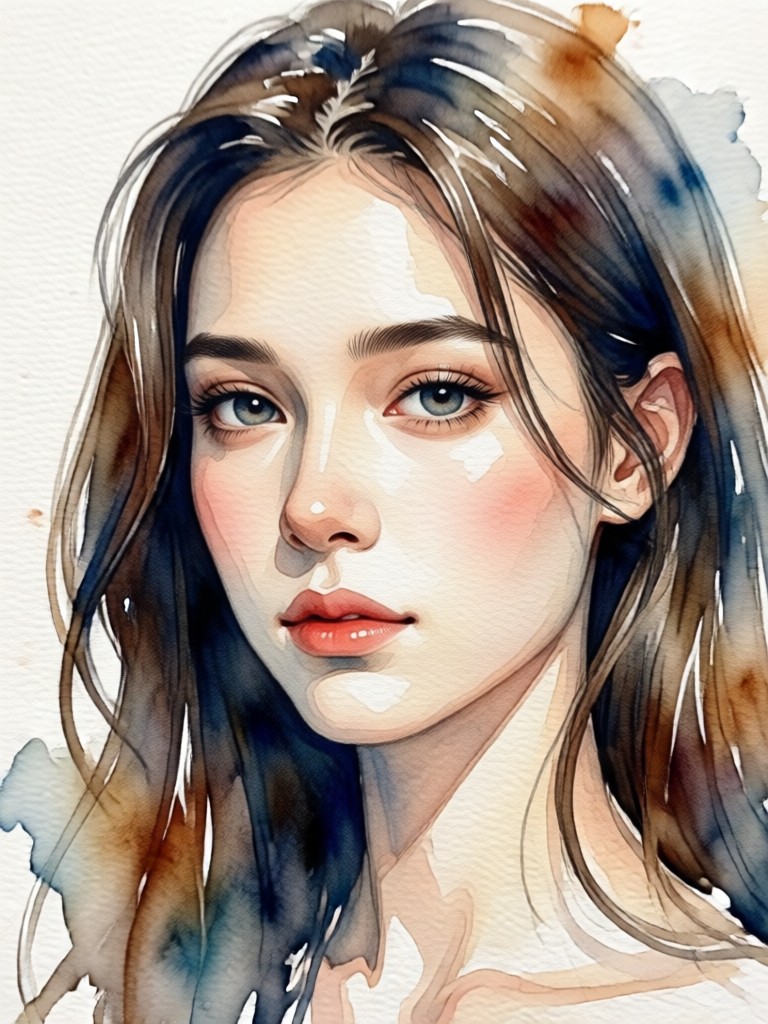 Character portrait in a storybook watercolor illustration style