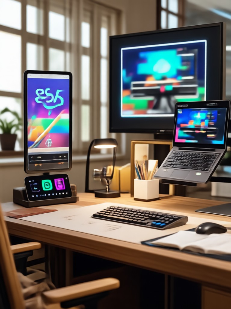 Imagen de espacio de trabajo artístico y creativo generada por IA