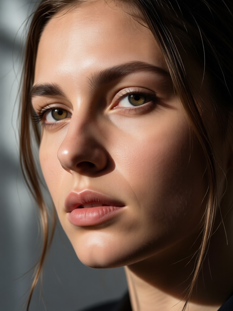 Soft Rembrandt lighting effect on face