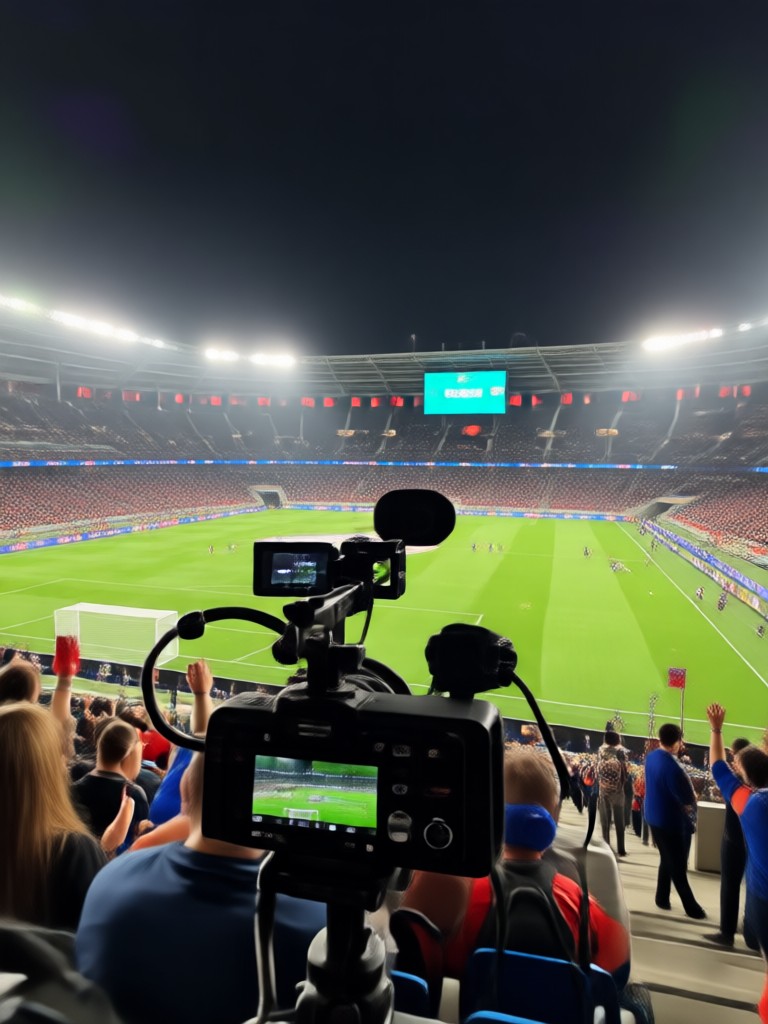 Weightlifter with enhanced stadium atmosphere