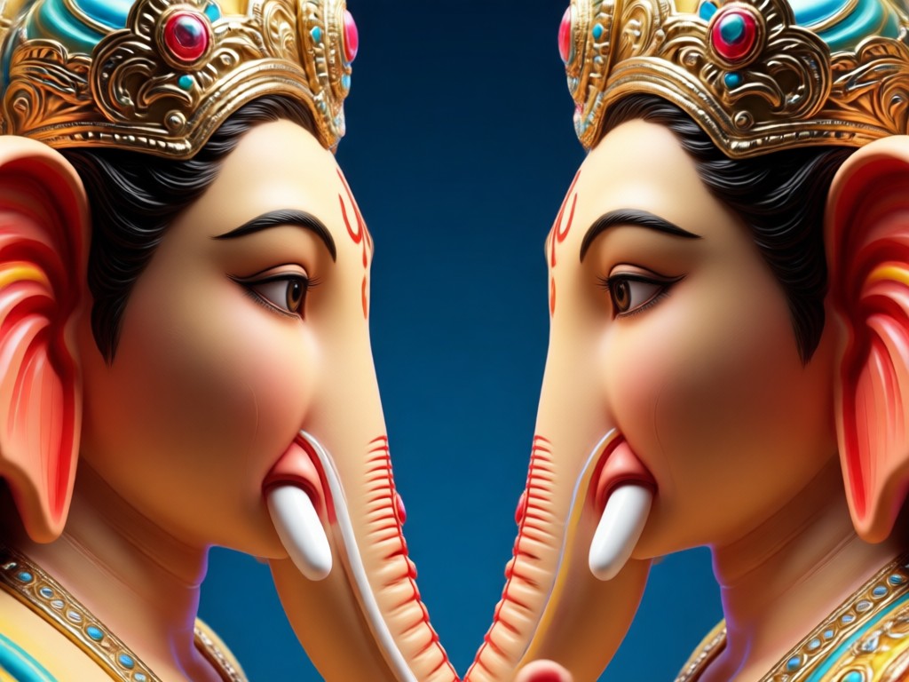 Realistic AI face merging for Ganpati photos