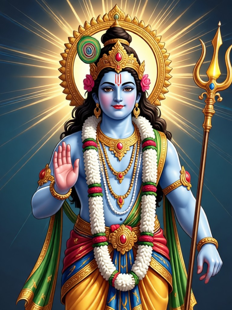 Anime style Shree Krishna AI generated image