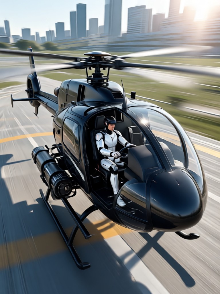 AI generated helicopter with rotor blur effect