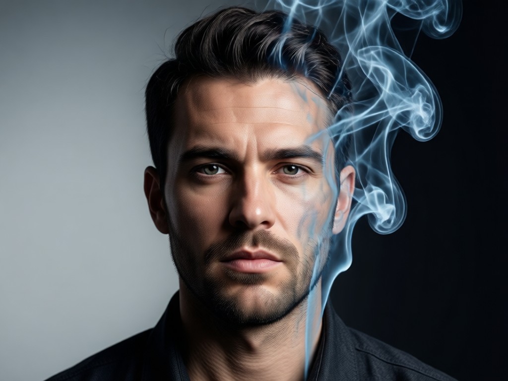 ai smoke effect preserving male portrait details
