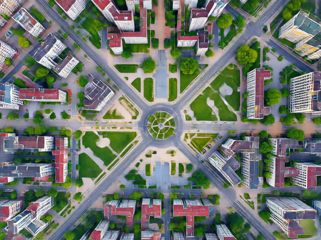 Comparison between drone photo and AI aerial view