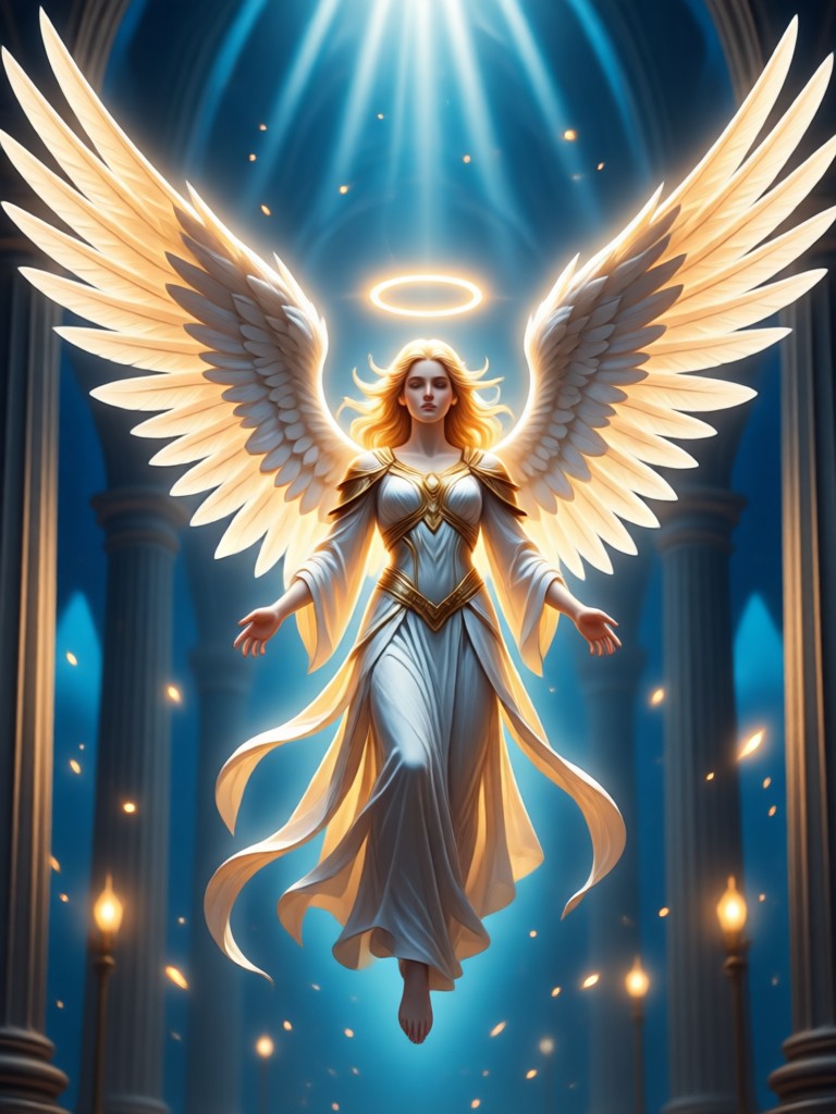 Mobile app screen showing AI angel creation in progress