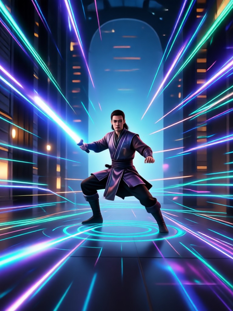 Resultado de transformação de vídeo Jedi com IA