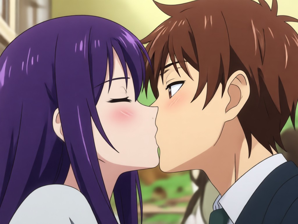 Selección de plantillas de video de beso anime
