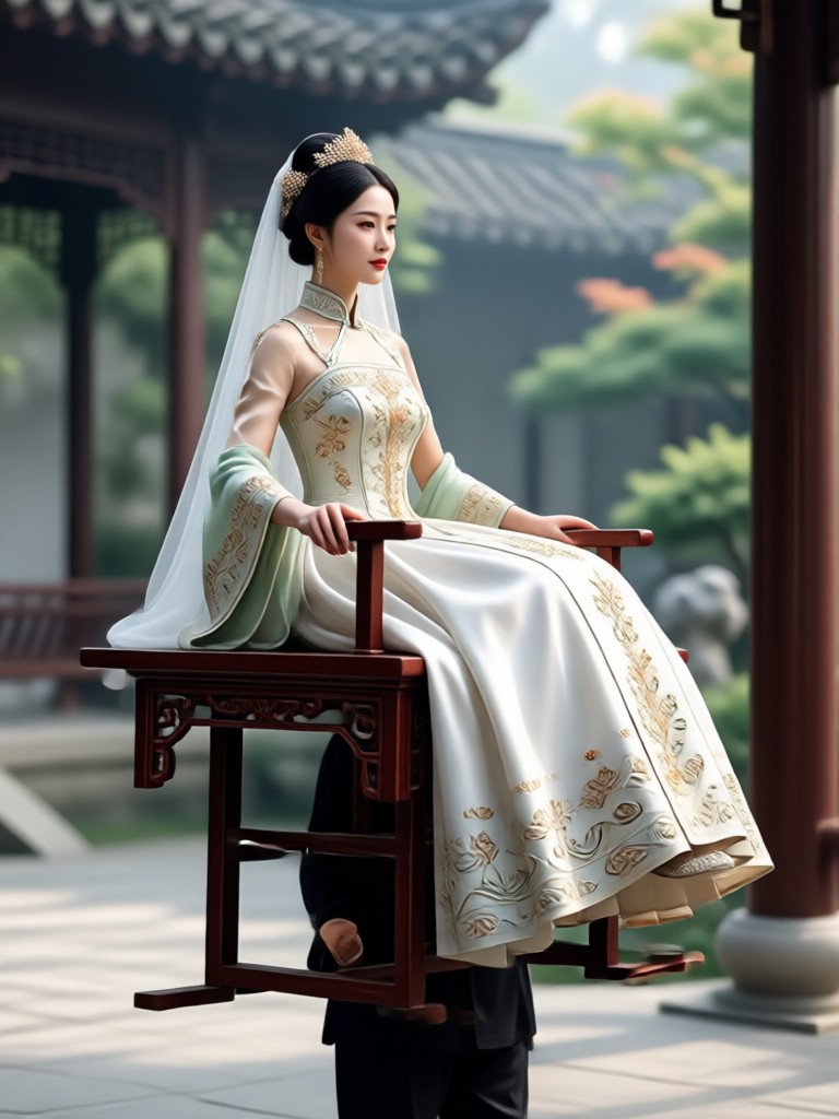 Anime style AI bridal carry character art