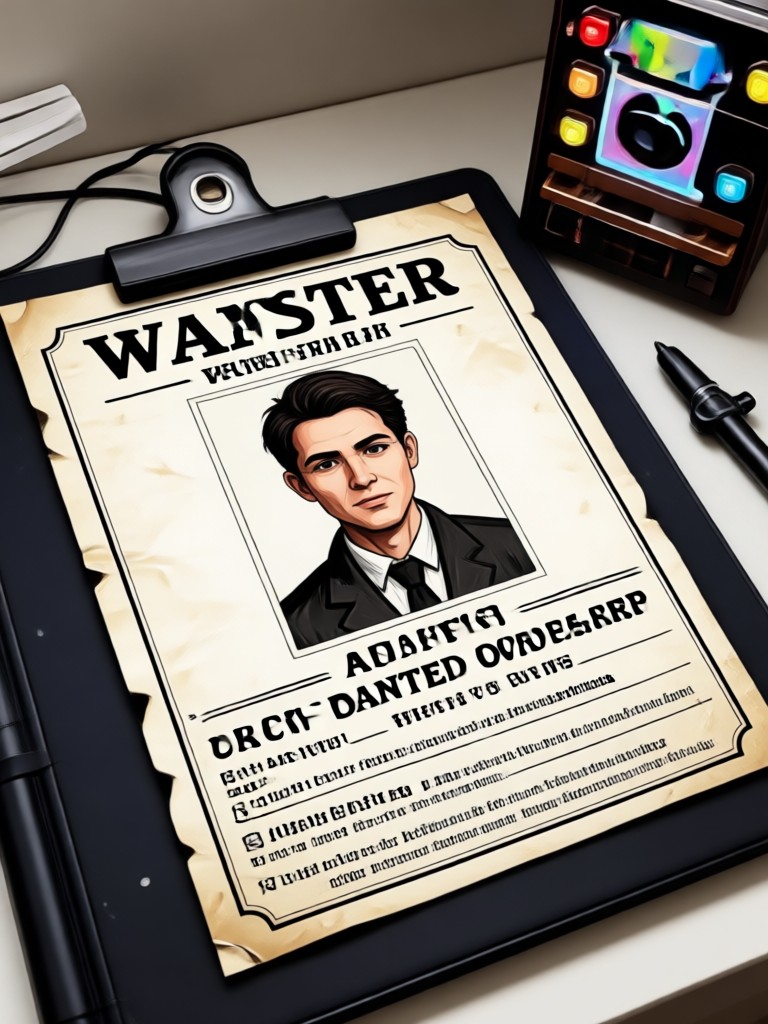 Custom office prank wanted poster