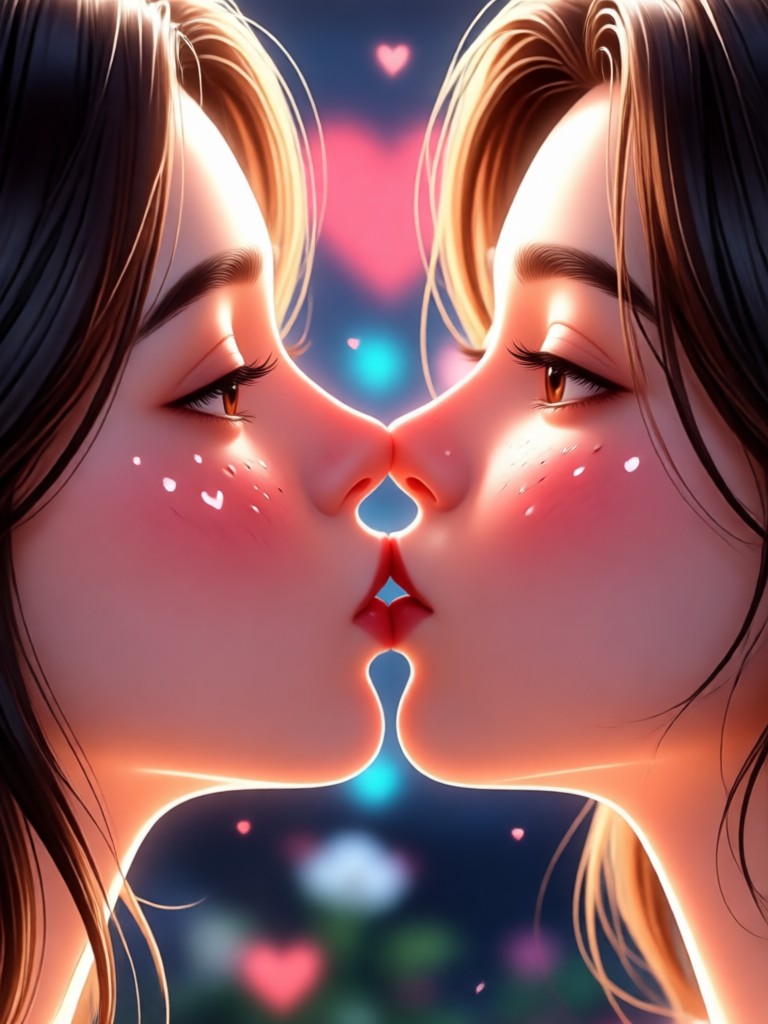 Valentine romantic kiss video maker output example
