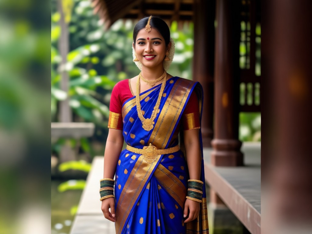 AI matching Kerala outfit to photo lighting and skin tone