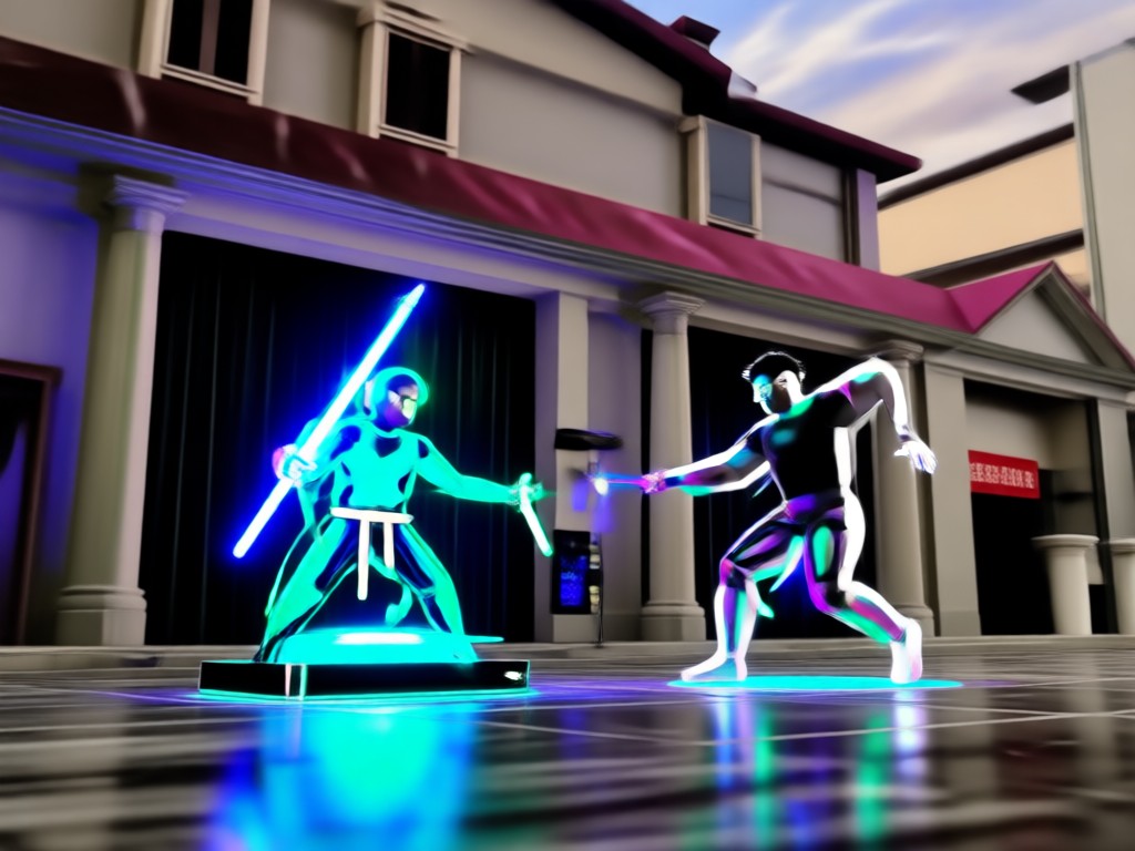 Jedi character using Force lightning effect