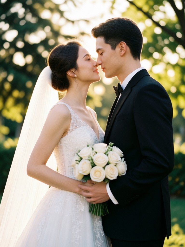 Interfaz de creación de fotos de boda con IA en la app dradra