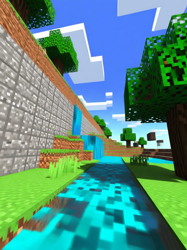 Minecraft building time-lapse effect
