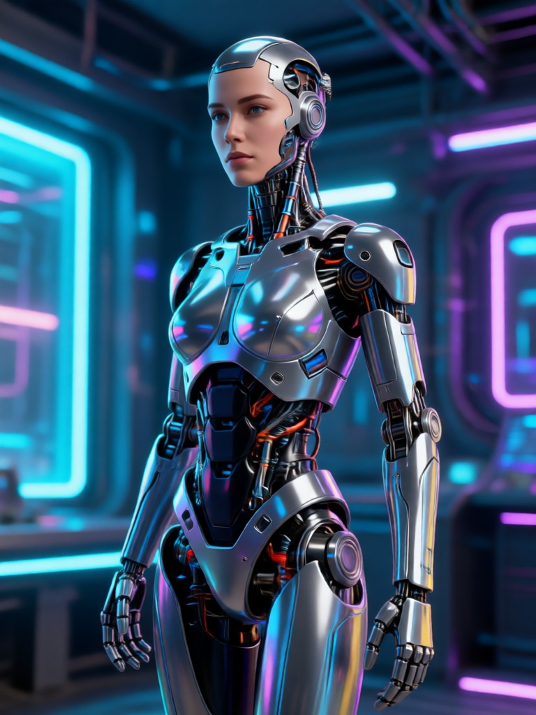Sporty AI female model in athletic wear