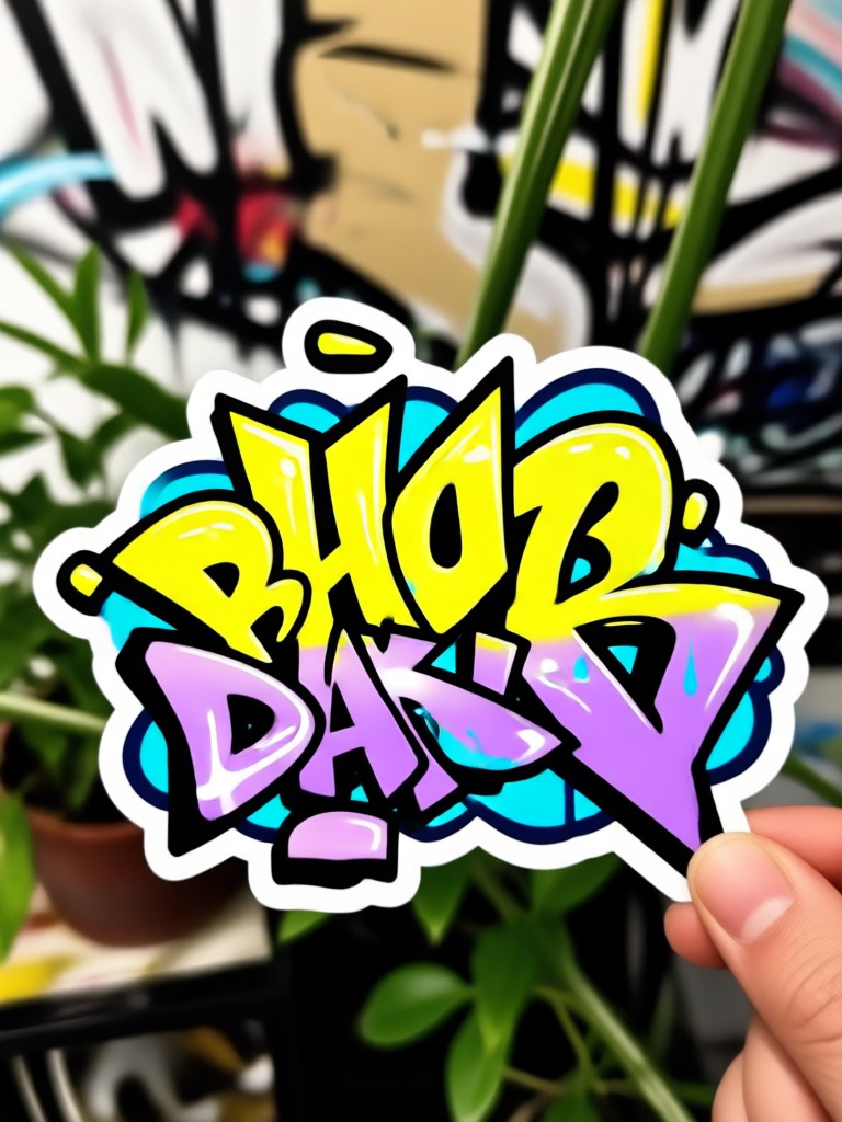 Abstract Drip Paint Style Sticker