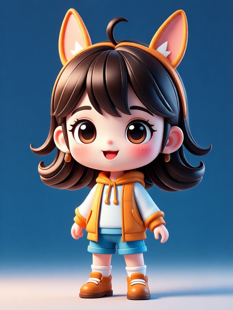 Royalty-Style-3D-Chibi mit Krone und Robe