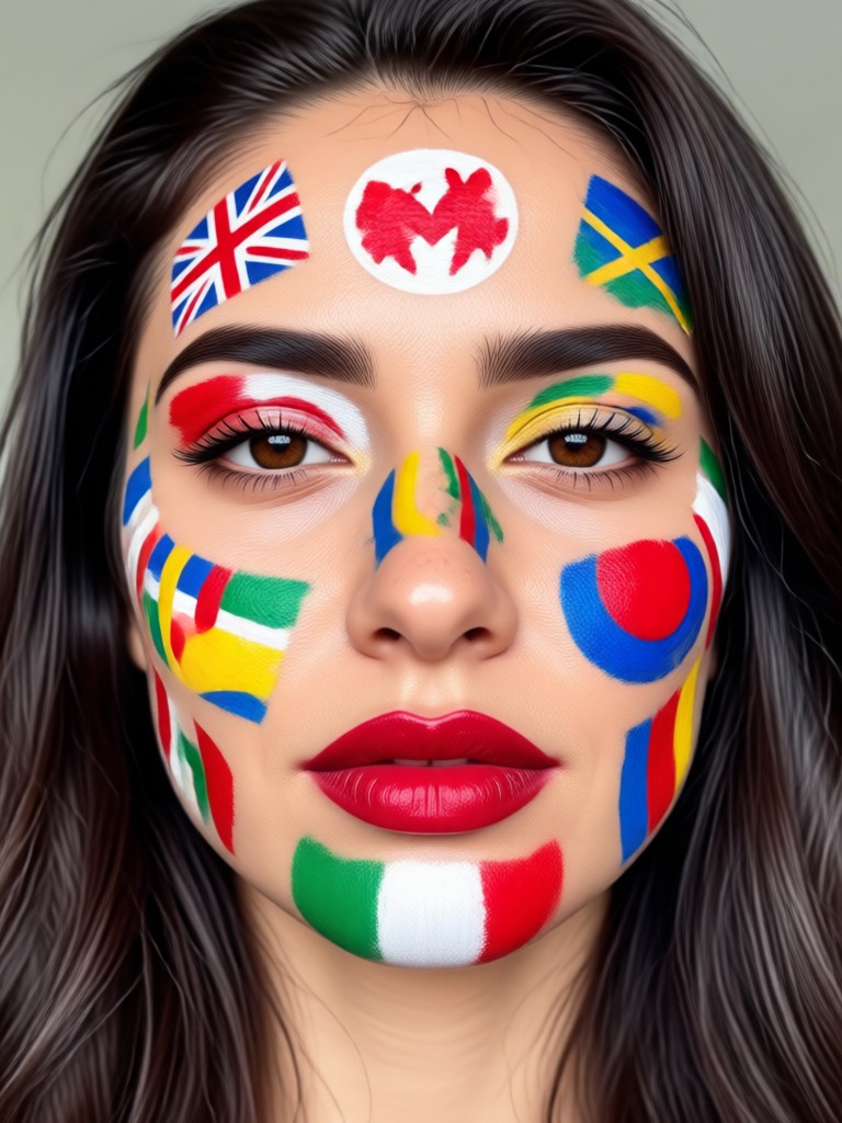 Argentina blue and white stripes face paint