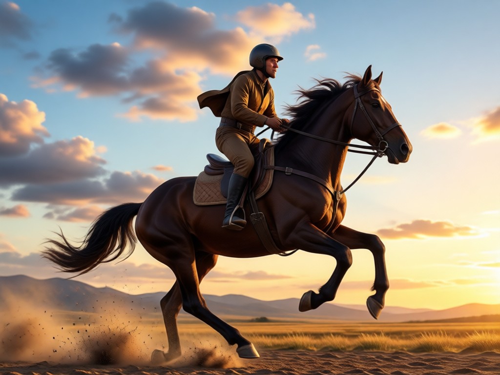 User enjoying AI horse riding video creation on mobile