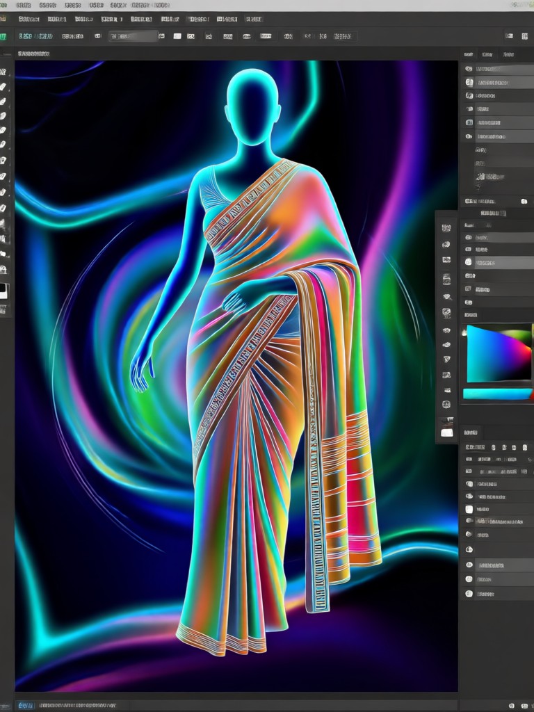 AI generated saree look with indian facial features