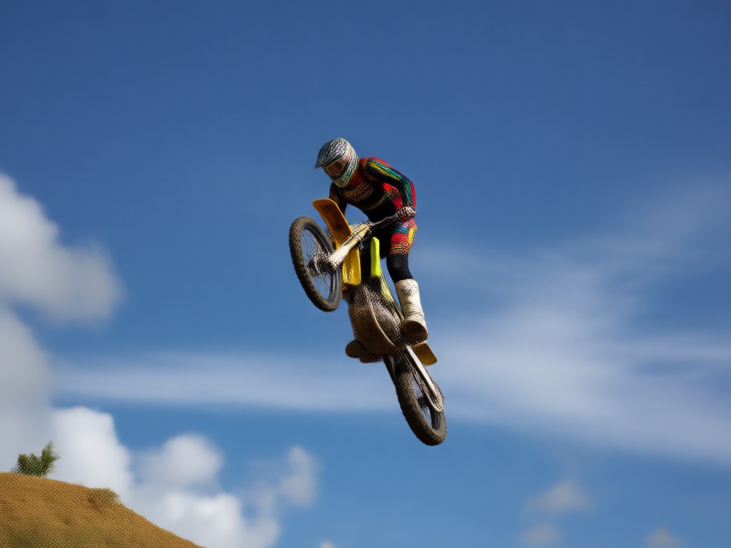 AI animating a multi rider motorcycle stunt scene