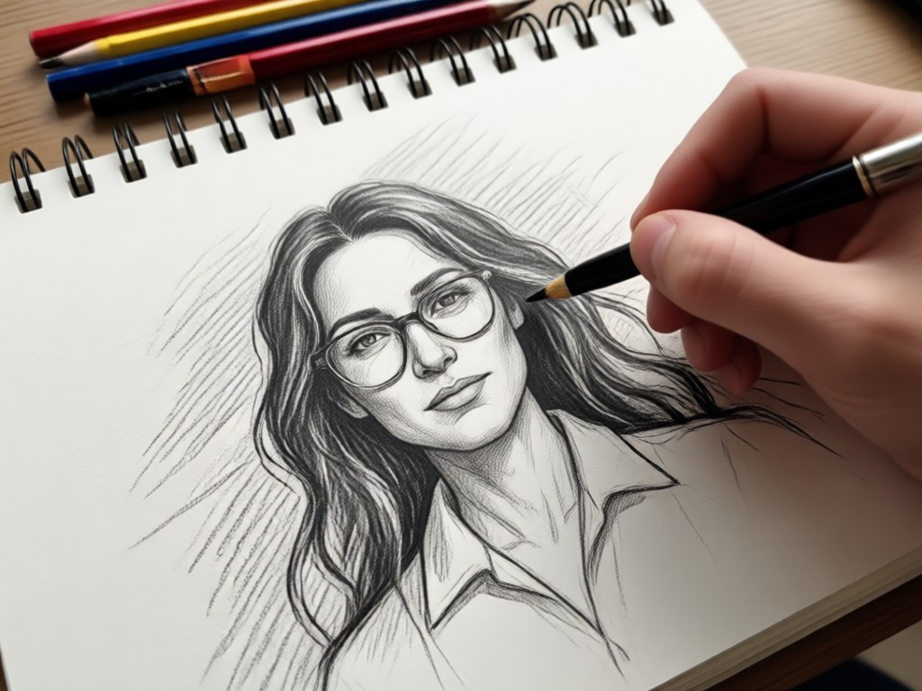 Realistic pencil sketch video effect